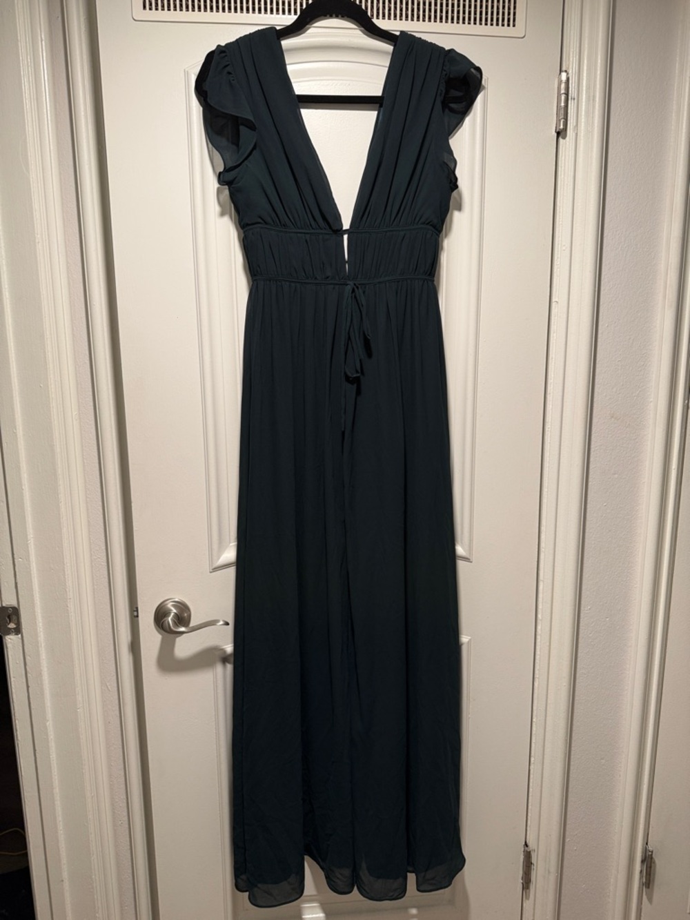 Lulu's Deep Teal Plunging V-Neck Maxi Dress